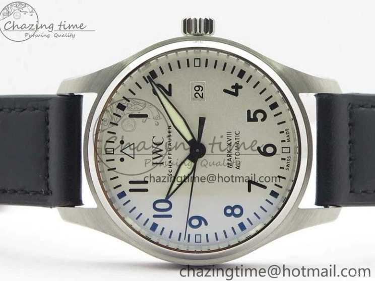 MIROTIME 0427 MARK XVIII IW327002 SS FKF 1:1 Best Edition White Dial On Black Leather Strap Affordable 7121